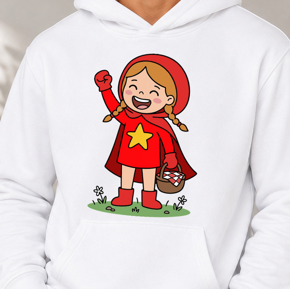 Sudadera Caperucita Muy Roja (blanca)