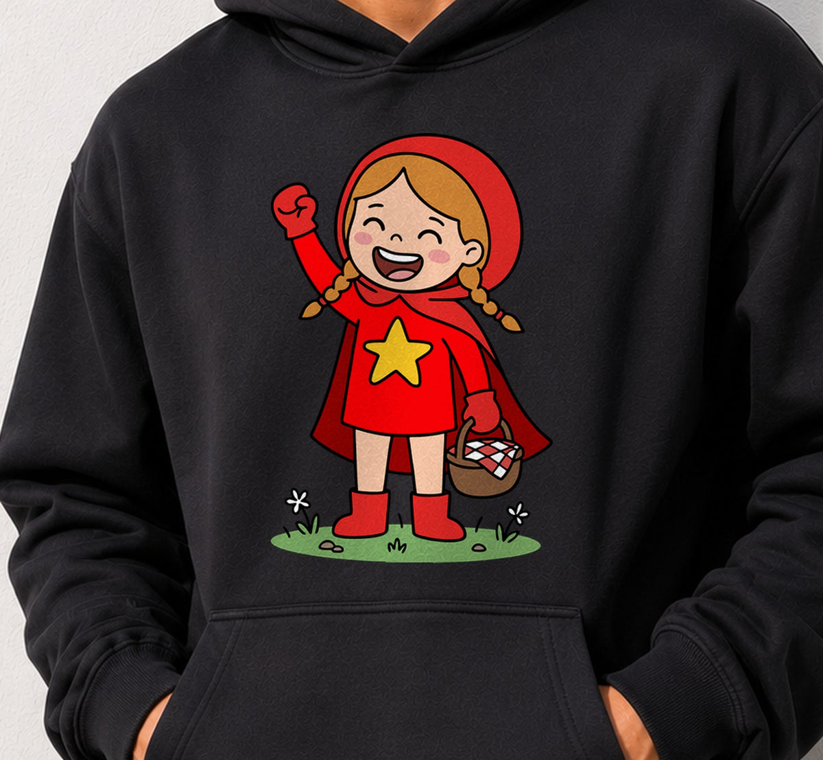 Sudadera Caperucita Muy Roja (negra)