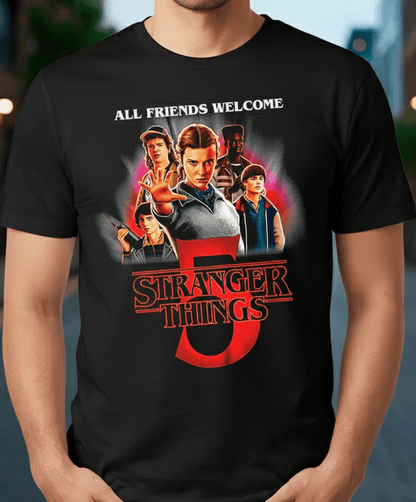 Sudadera Stranger Things 5 – All Friends Welcome - El Cajón Friki