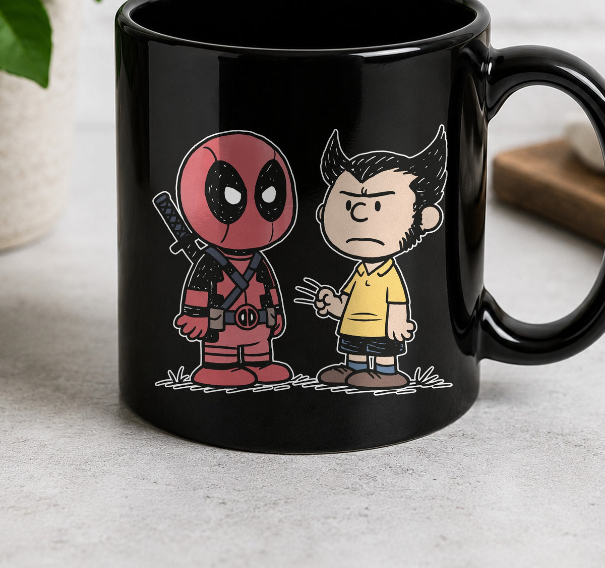 Taza DD y WV peanuts (negra)