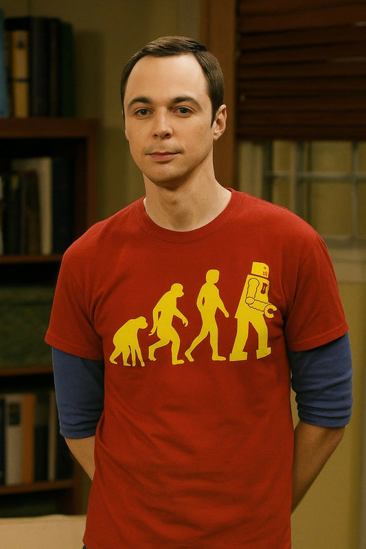Camiseta Evolución Robot (Sheldon Cooper)